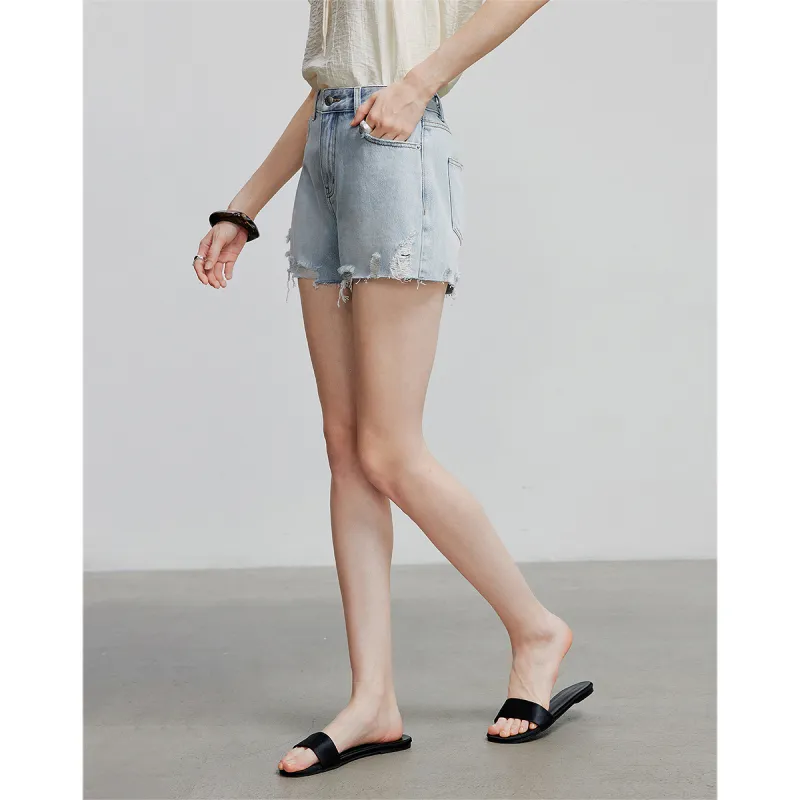 Initial Language Denim Shorts Women's-9