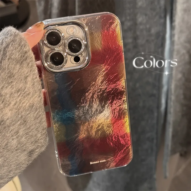Cuttlefish Grid ABS+PC Material Plaid Marbled Creative Phone Case Compatibility 16/15/14/13/12/11-4