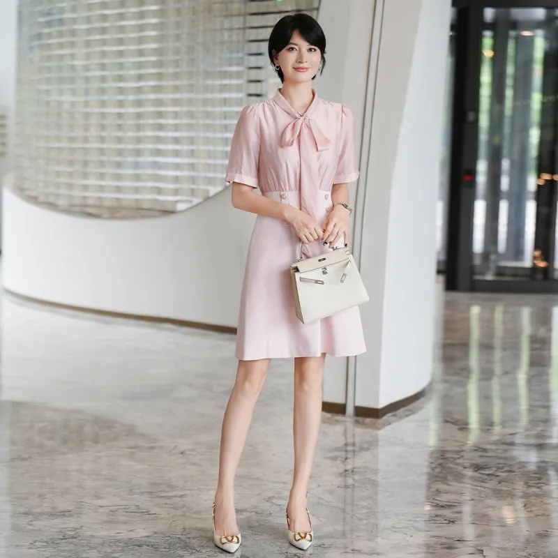 ONE SHALLOW Short Sleeved Dresses Women's Pink-2