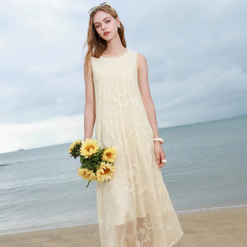 3COLOUR Sleeveless Dress Women's Ecru-5