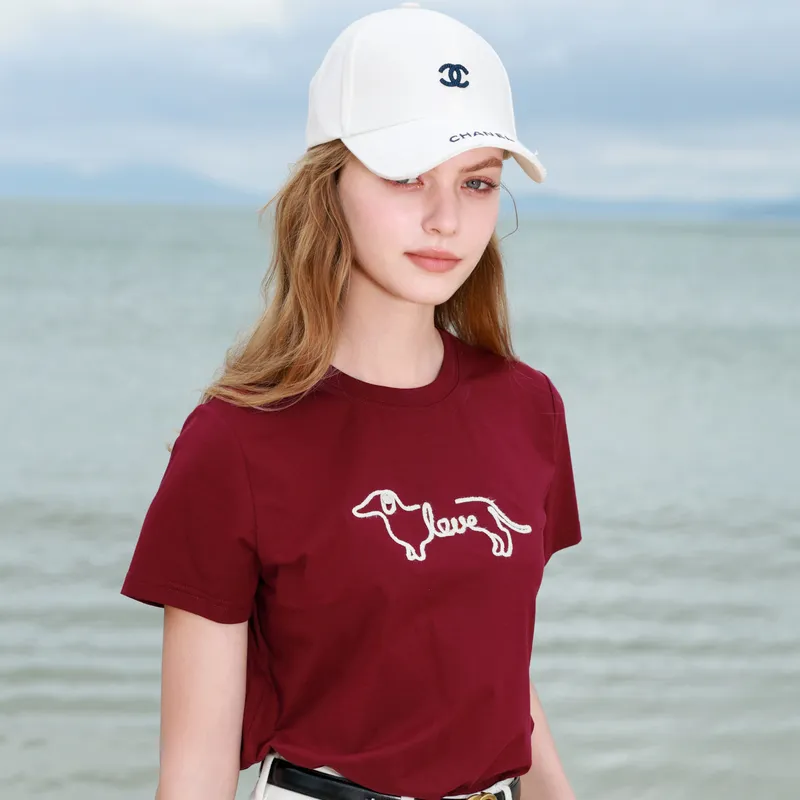 3COLOUR T Shirt Women's Cherry Red-5