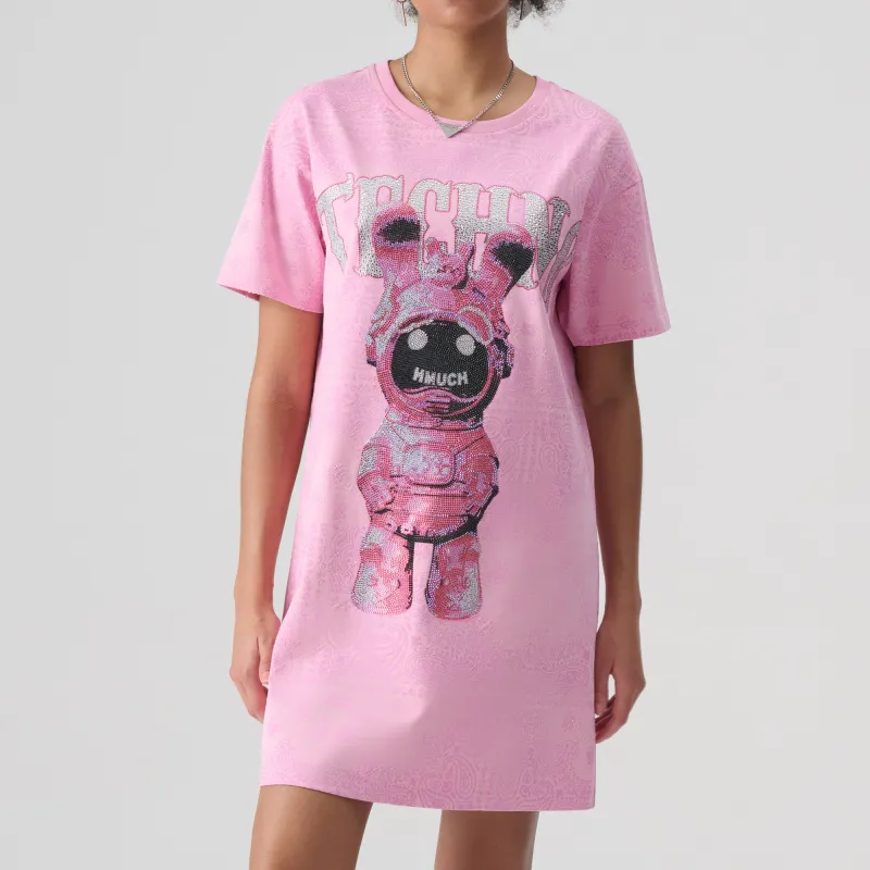 TCH Short Sleeved Dresses Women's Pink-2