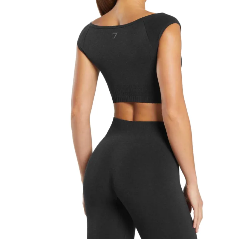 GYMSHARK LUXESEAMLESSBOATNECKCROPTOP Sport Vests Women's-5