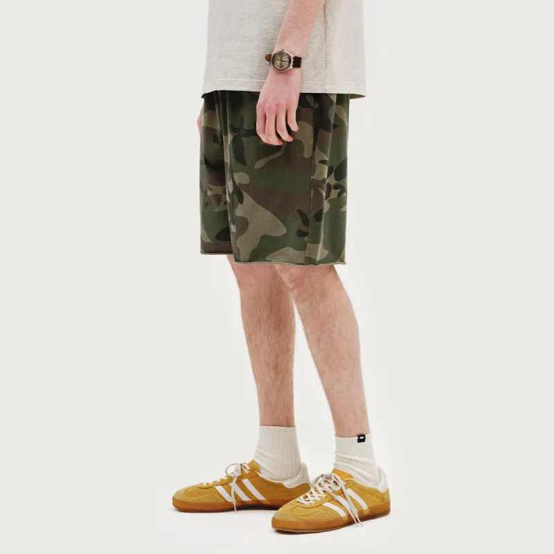 714STREET Heavyweight 100% Cotton Straight Fit Men's Shorts Unisex Camouflage-4