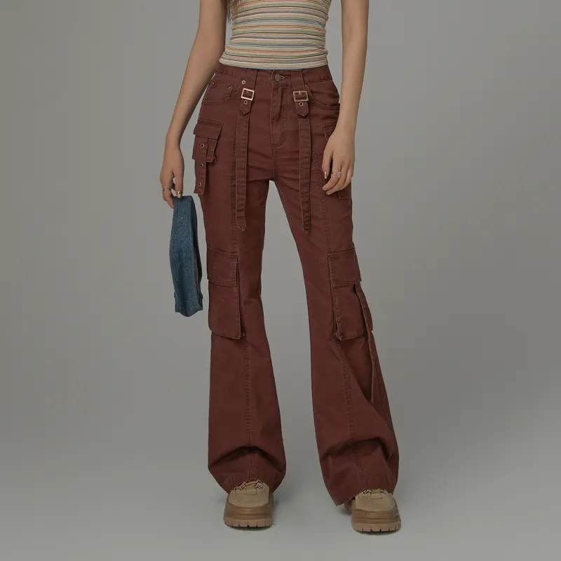CHUU Casual Pants Women's Burgundy-2