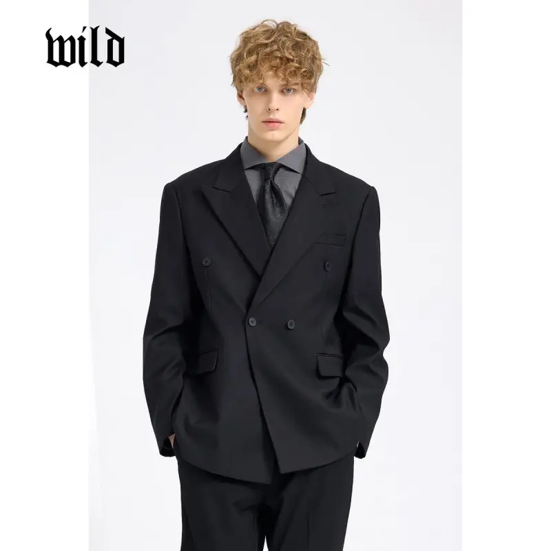 WILD LEADER Fall Business Suit Coat Men's Black[XW4258524]-4