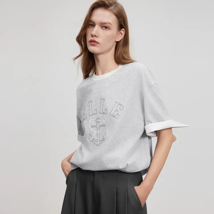 ELLE Short Sleeved T Shirts Women's-11