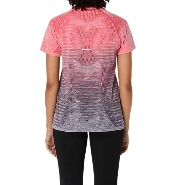 Asics Raglan Sleeve T Shirt Women's Coral Reef/Gray Purple-1