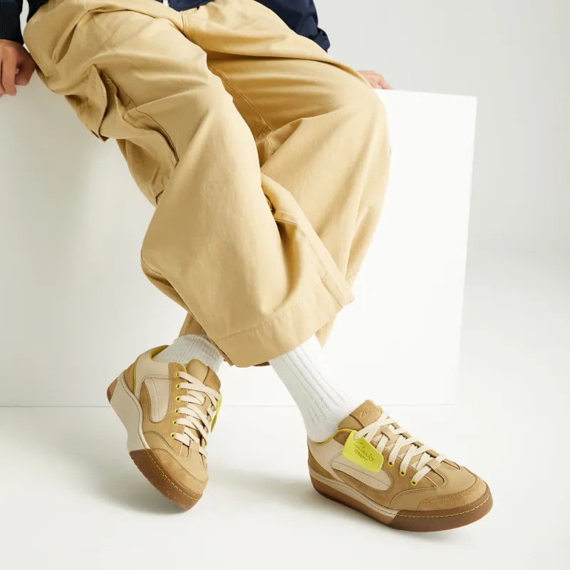 Clarks Low Top Skateboard Shoes Men's Brown Yellow-8
