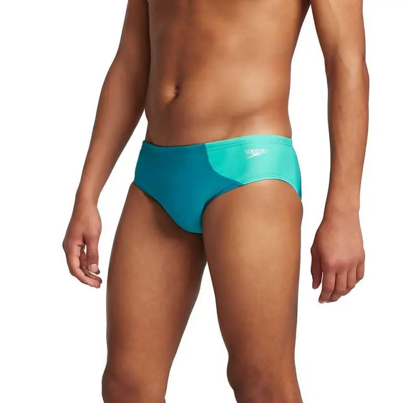 Speedo Asymmetrical Colorblock One Brief Red Swimming Shorts Men's-5