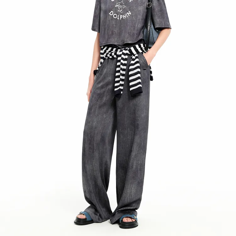 PEACEBIRD Casual Pants Women's Blue-3