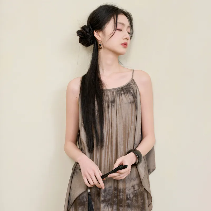 3COLOUR Slip Dresses Women's Coffee-3