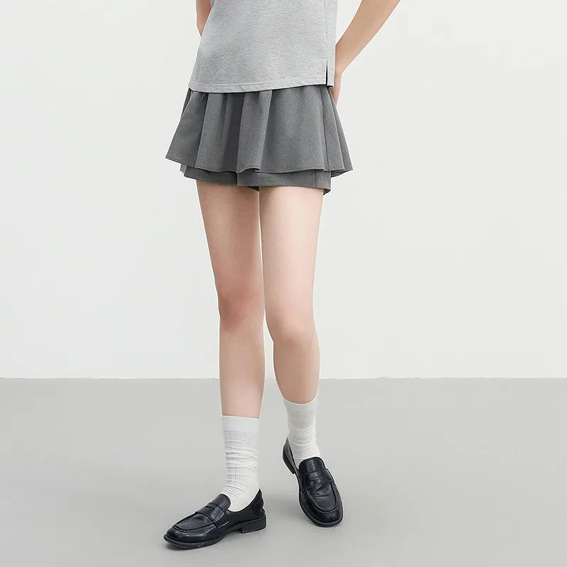 LEDIN Casual Shorts Women's Tin Gray In Stock-4