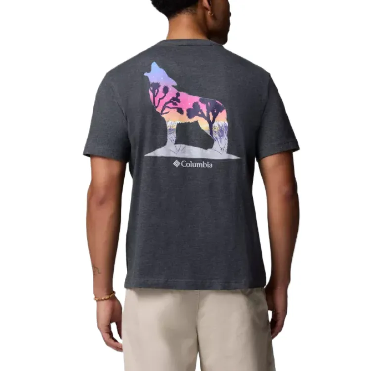 Columbia T Shirts Men Coal Gray Heat Wave-1