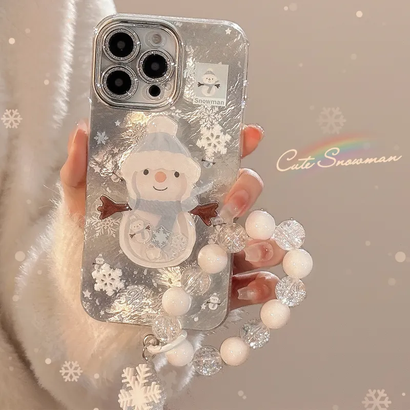 QIZHENG ABS+PC Material Snowflake One Piece Phone Case Compatible With Apple 16 Pro Max/15/14/13/12/11-3