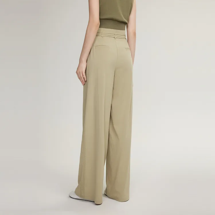 ELLE Casual Pants Women's Gray Green-4