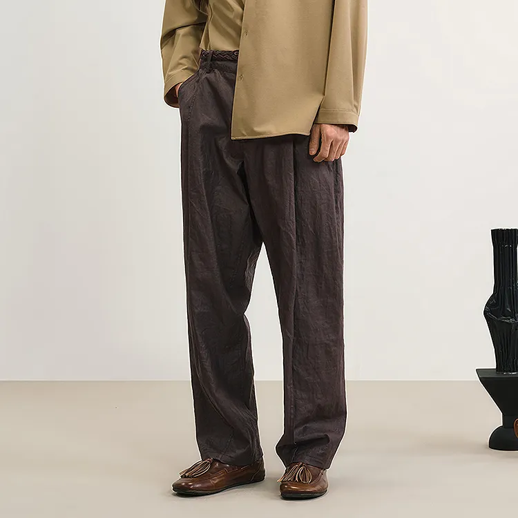 CROQUIS Casual Pants Men's Dark Brown-2