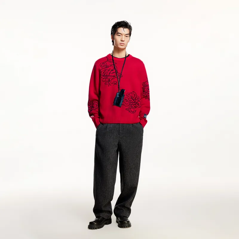 JACK&JONES Snake Year Collection Knitwear Men Red F16-2