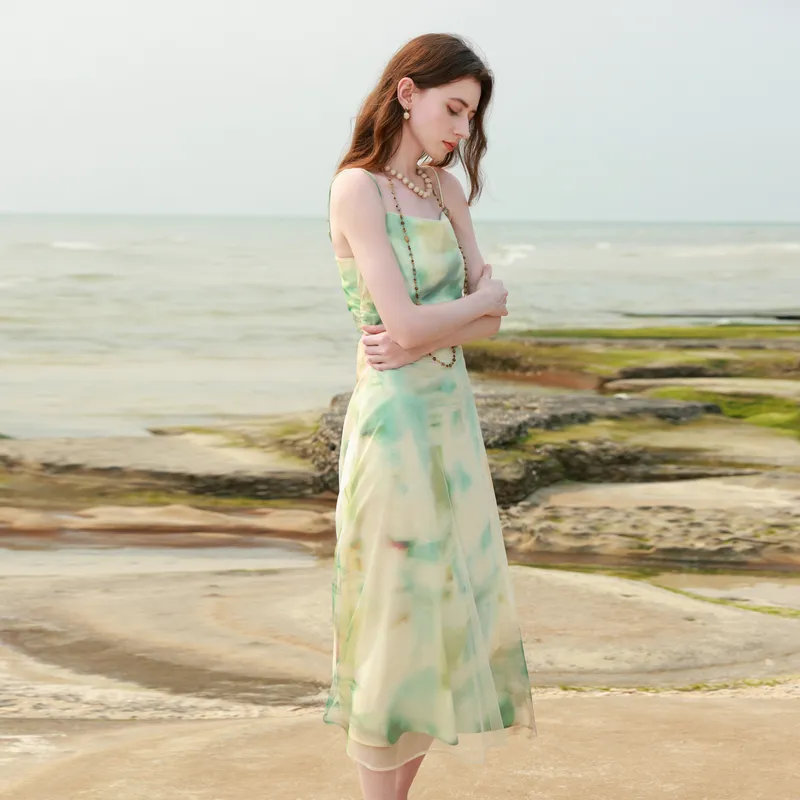 3COLOUR Slip Dresses Women's Yellow Cream-5