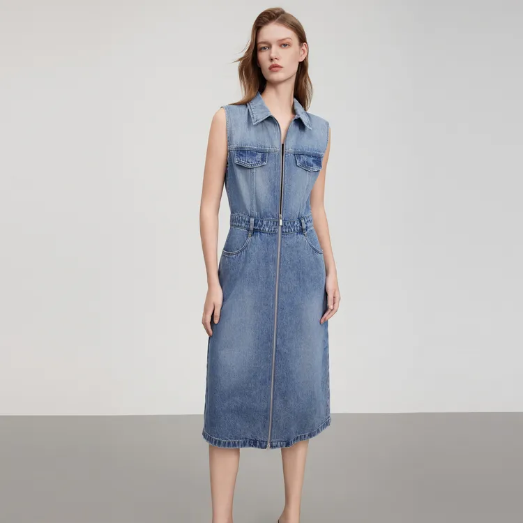 ELLE Sleeveless Dress Women's Blue-5