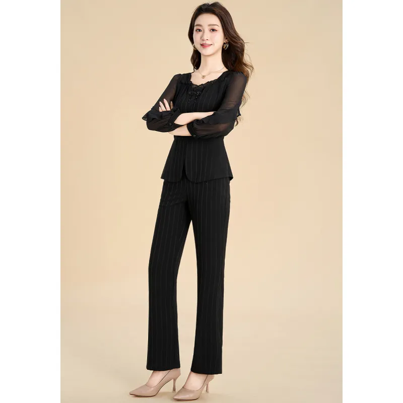 Mylan Spring, Summer, Fall Casual Suit Slim Fit Women's Black-2