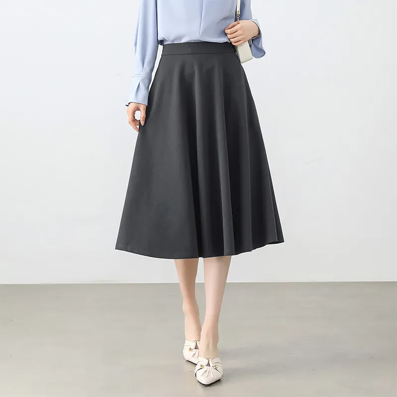 SENTUBILA Casual Long Skirts Women's Gray-4