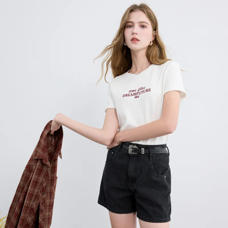 3COLOUR Denim Shorts Women's Raven-4