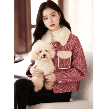 Like The Age Of Water Fall, Winter Velvet feel Coat Regular Women's Red