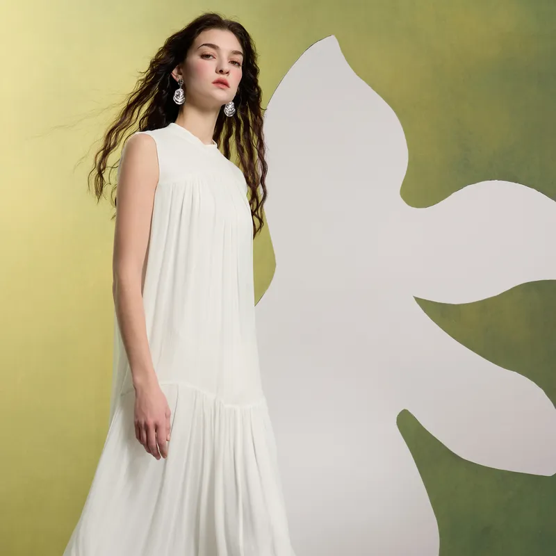 3COLOUR Sleeveless Dress Women's Pearl White-5