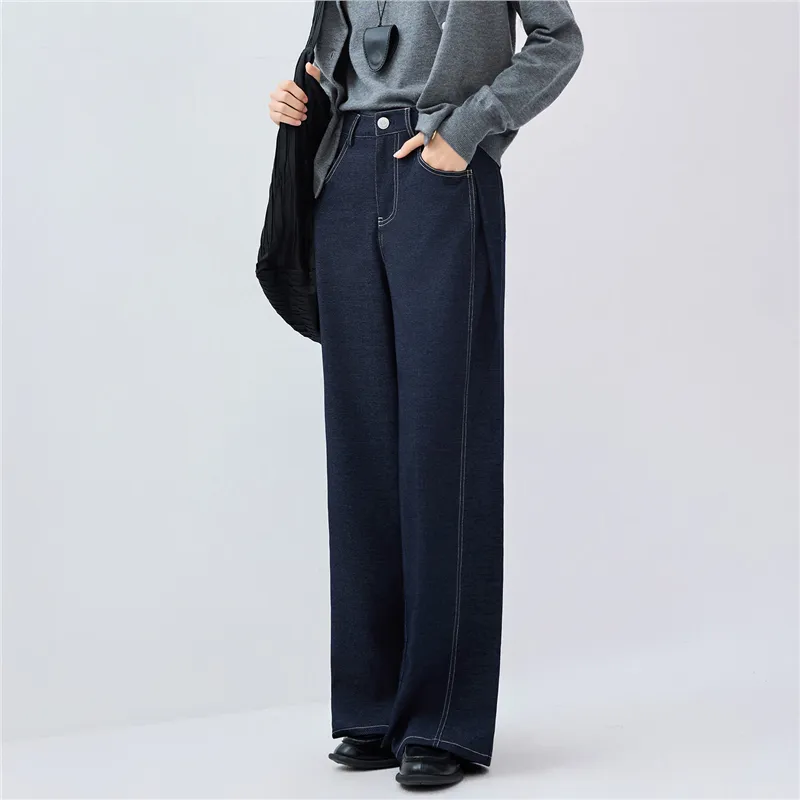 UNIQLO Casual Pants Women's Dark Blue Denim-2