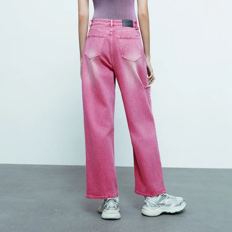 URBAN REVIVO Jeans Women's Cool Pink-3