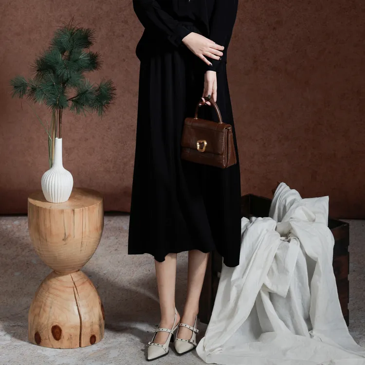 SETIROM Casual Long Skirt Women's Black-5