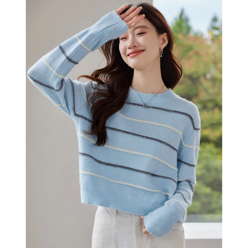 Love Elaine Spring, Fall Knitwear Regular Women's Blue-3