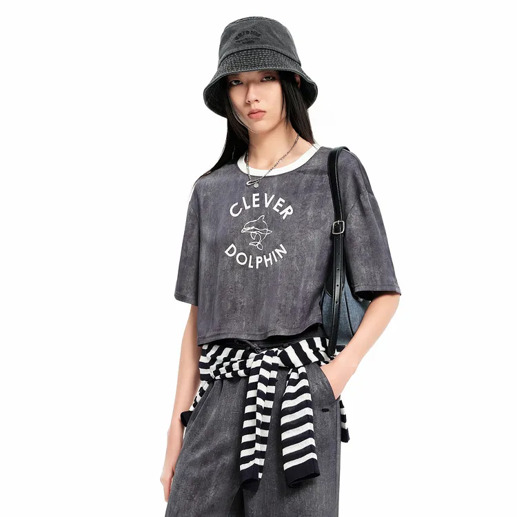 PEACEBIRD T Shirts Women's Blue-3