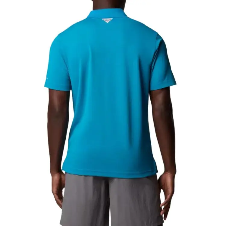 Columbia PFG Freezer Omni-Shade Omni-Freeze Omni-Wick Polo Shirt Men's Blue-1