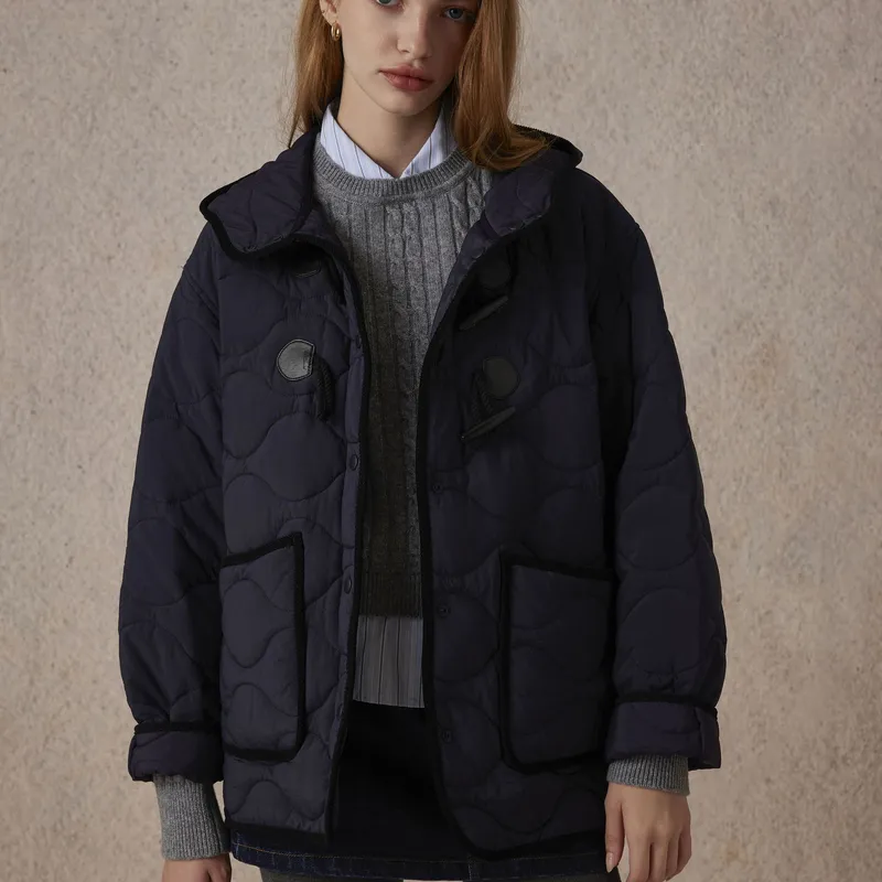 E.land Puffer Jacket Women's Navy Blue-3