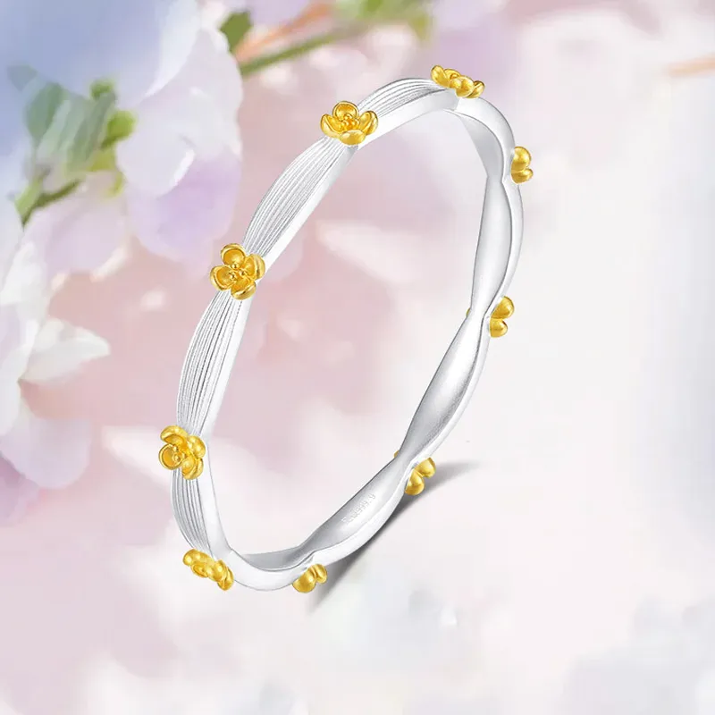 YASHENGZHUBAO 999 Fine Silver Sterling Silver Bracelets Women's-4