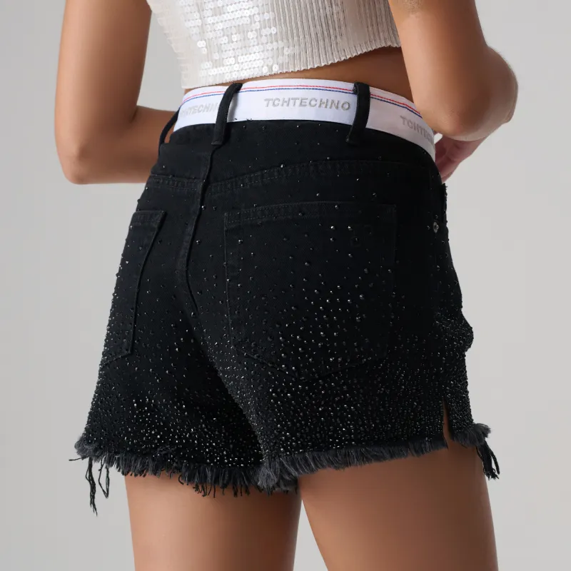 TCH Denim Shorts Women's Black-6