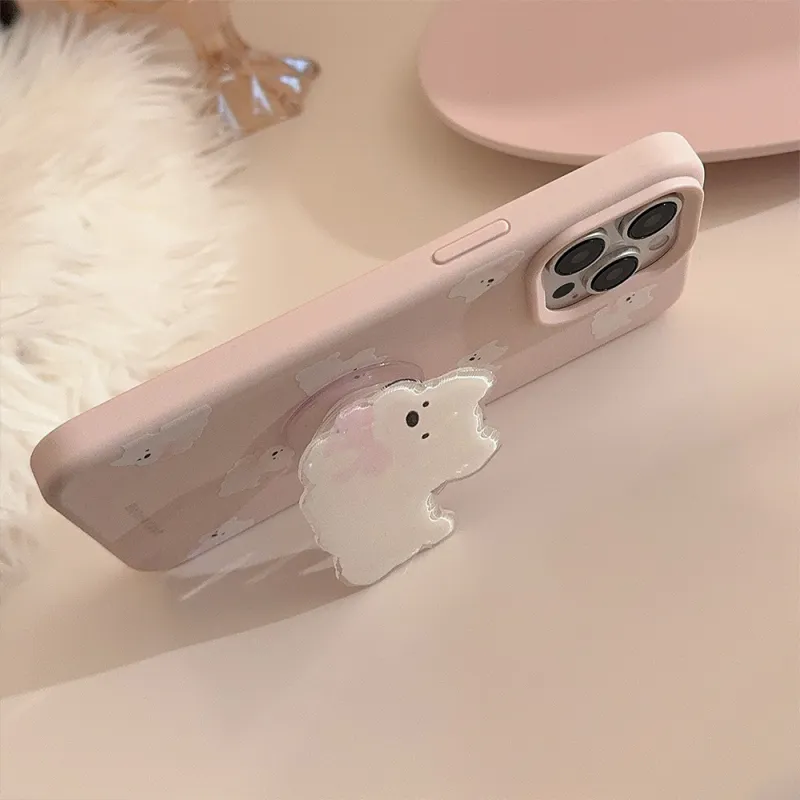Cuttlefish Grid TPU Material Cute West Highland White Terrier Phone Case Compatible With Apple 16/15/14/13/12/11-5