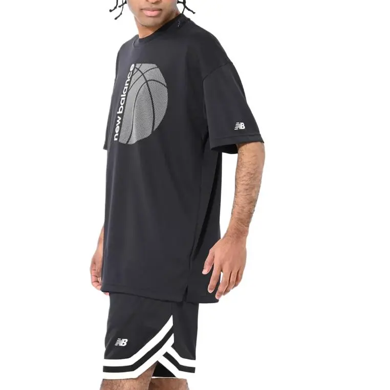 New Balance Graphic Short Sleeve Top T Shirt Men's Black-4