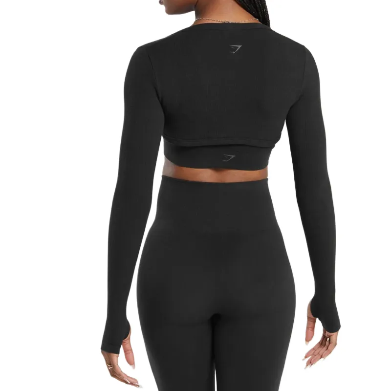 GYMSHARK Crop Top Women's Black-1