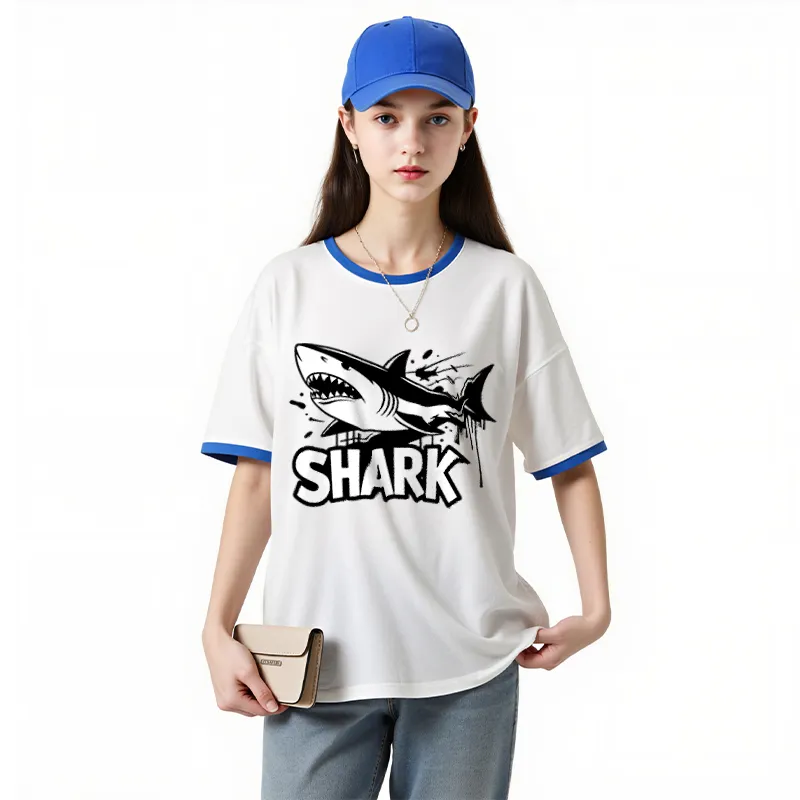 FAIRWHALE Drop Shoulder Sleeve T Shirt Women's-14