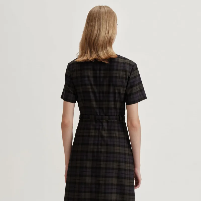 E.land Short Sleeved Dresses Women's Hunter Green-4