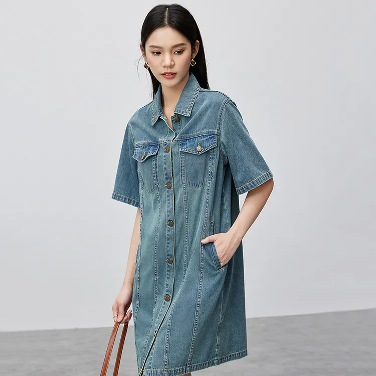 SENTUBILA Short Sleeved Dresses Women's Morocco Blue-3