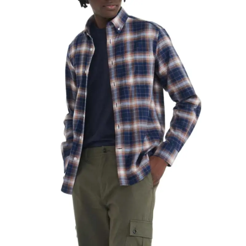 AIGLE Flanel Check Long Sleeve Shirt Men's-12