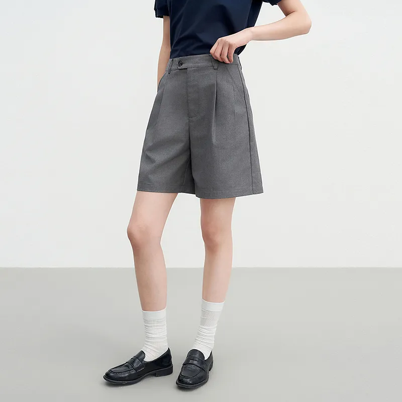 LEDIN Casual Shorts Women's Tin Gray In Stock-2