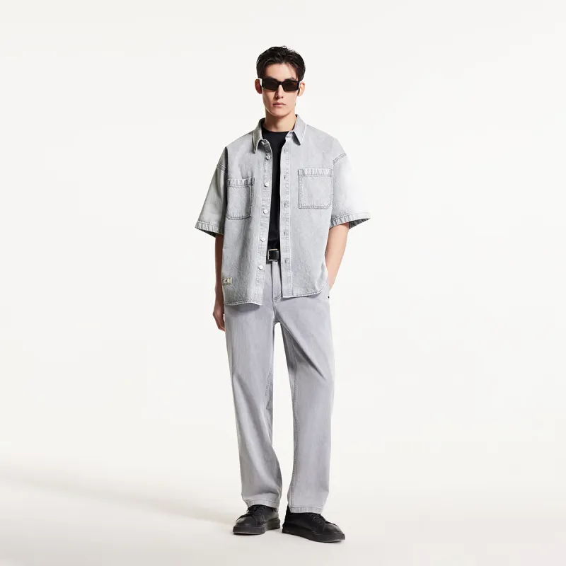 JACK JONES· Shirt Men's A17 Medium Gray Denim-3