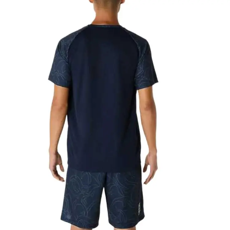 Asics T Shirts Men Blue Black-1