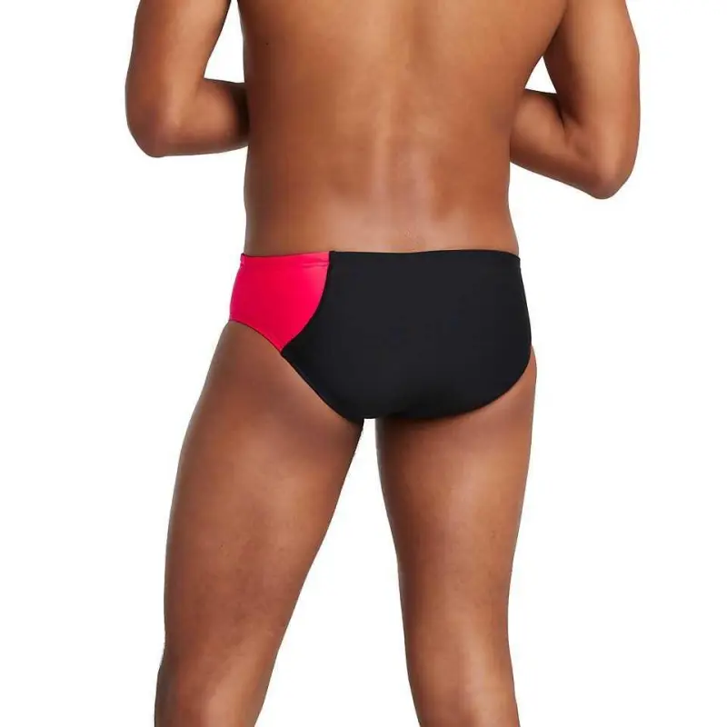 Speedo Asymmetrical Colorblock One Brief Red Swimming Shorts Men's-7
