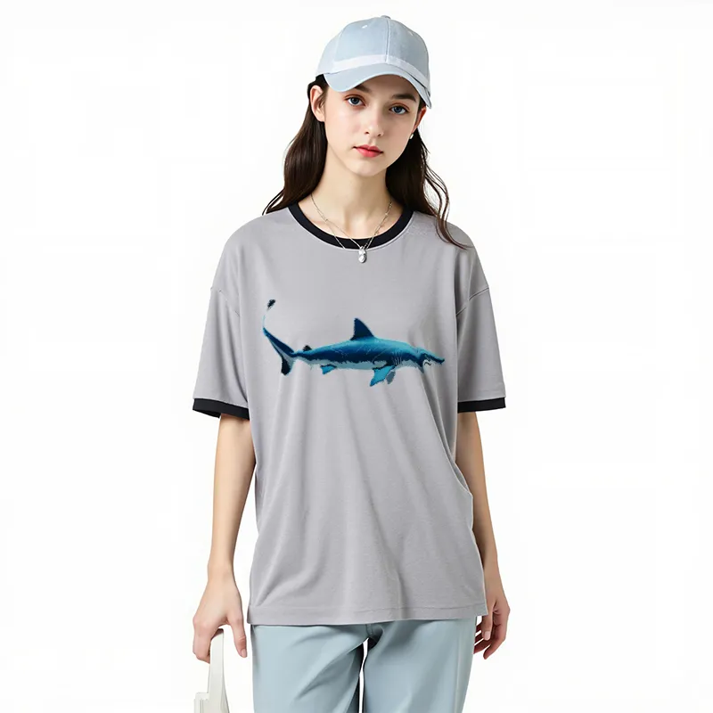 FAIRWHALE Drop Shoulder Sleeve T Shirt Women's-22
